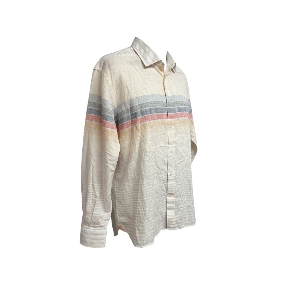 Charleston Threads Mens XXL NWT Cotton Multi Color Stripe Long Sleeve Shirt